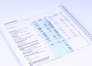 group income statement on white background