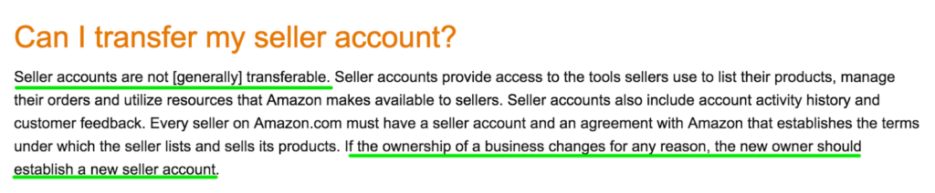 Amazon's Policy on Transferring Accounts