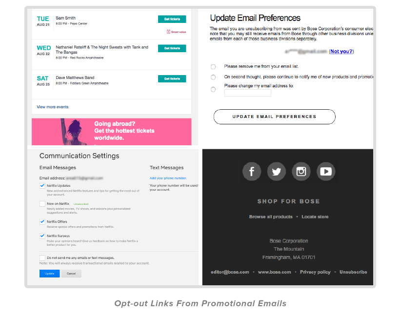 Opt-out Links From Promotional Emails