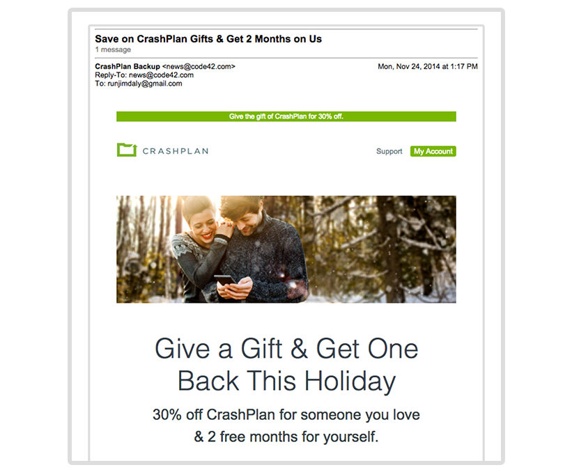 Email marketing example