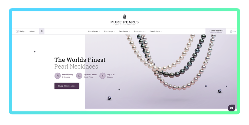 Pure Pearls website today