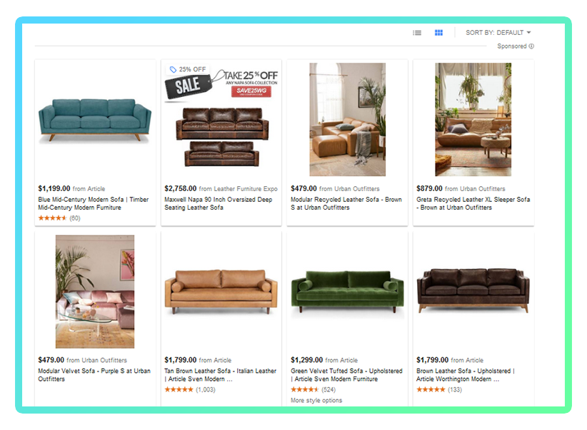 Furniture search on ecommerce site