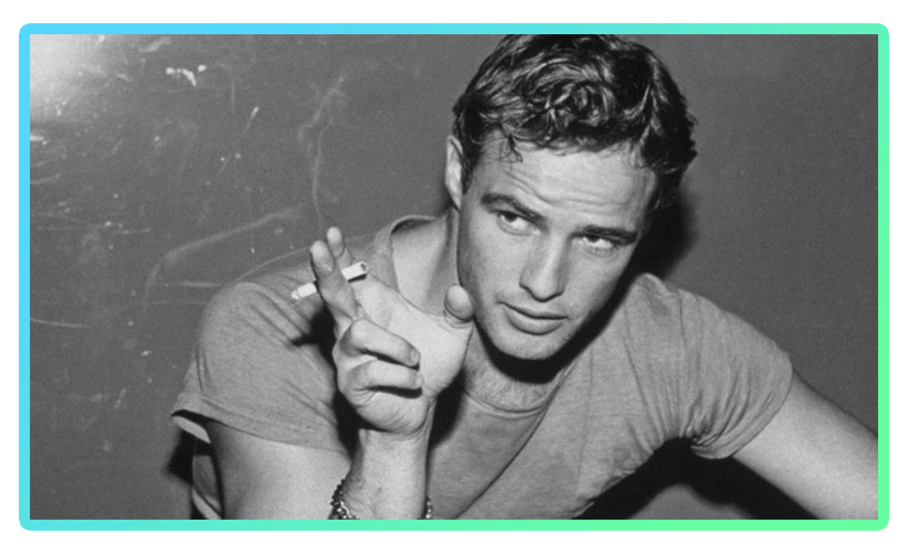 Marlon Brando smoking a cigarette