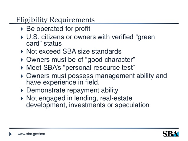 SBA Eligibility Requirements