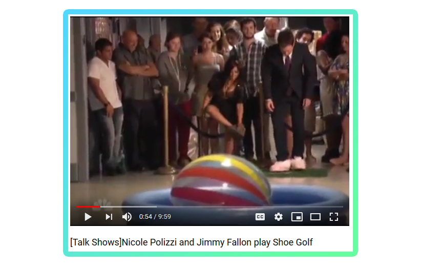 Jimmy Fallon and Nicole Polizzi play shoe golf