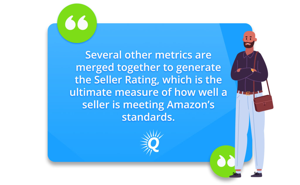 Quote: "Several other metrics are merged together to generate the Seller Rating, which is the ultimate measure of how well a seller is meeting Amazon’s standards."